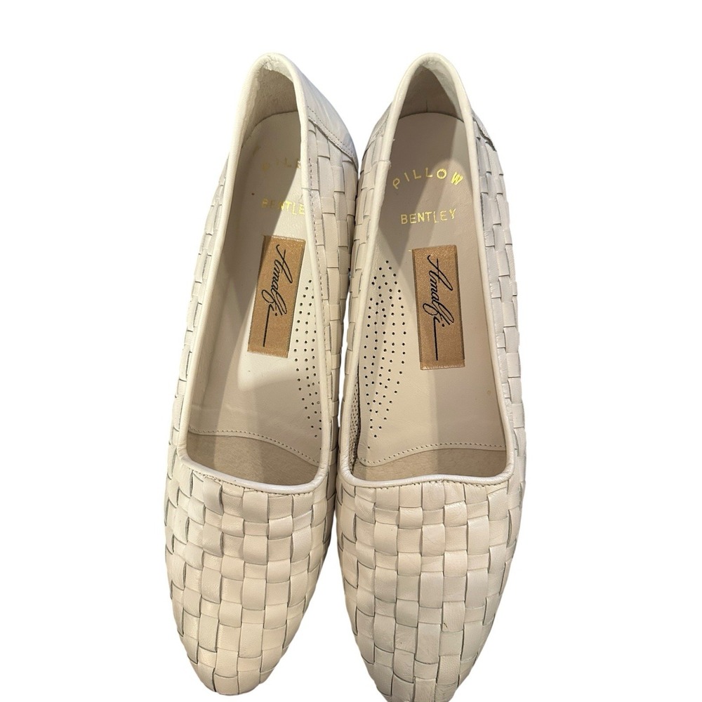 Amalfi Woven Leather Flats in Cream - Picture 3 of 7